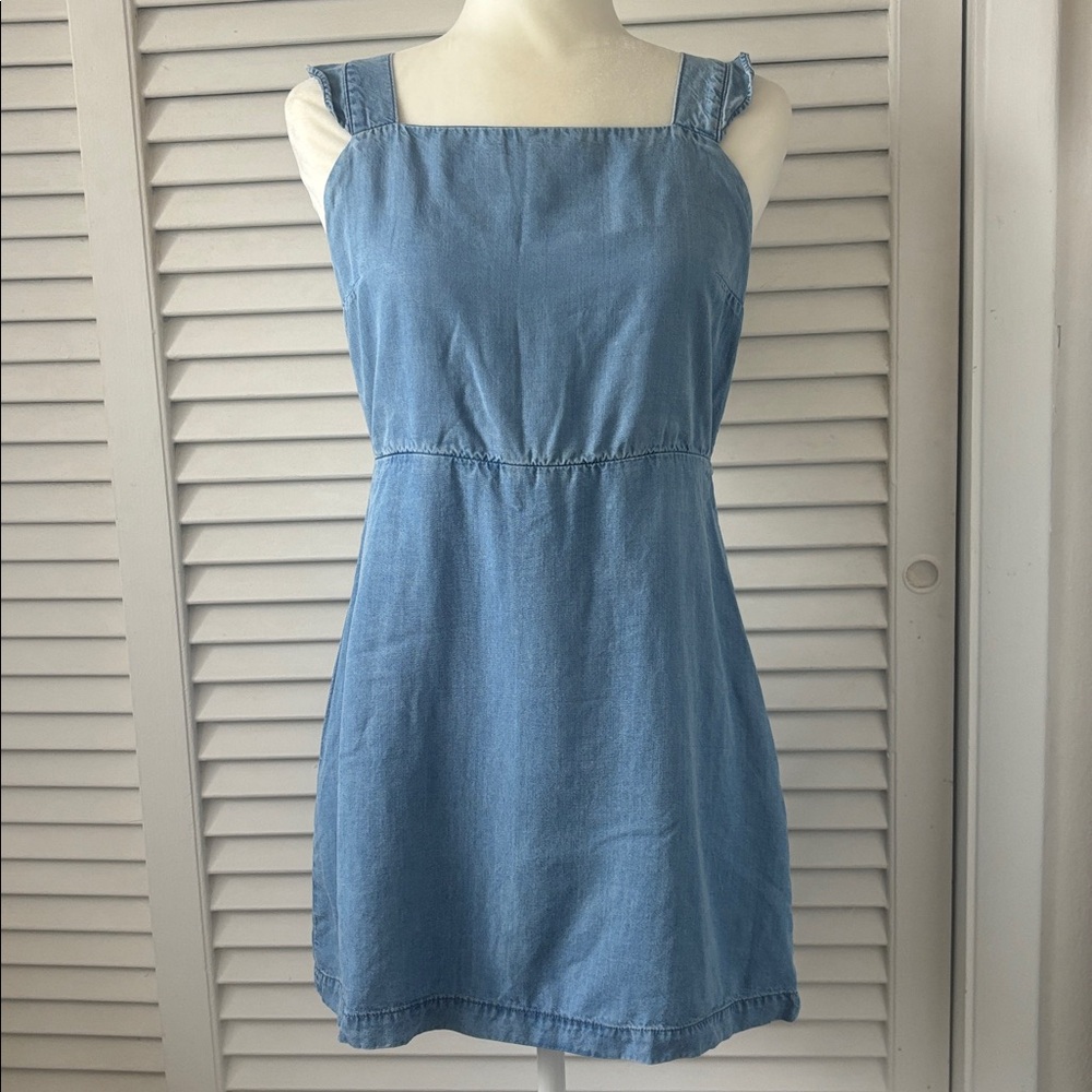 Zara Woman Blue Denim Tencel Top
